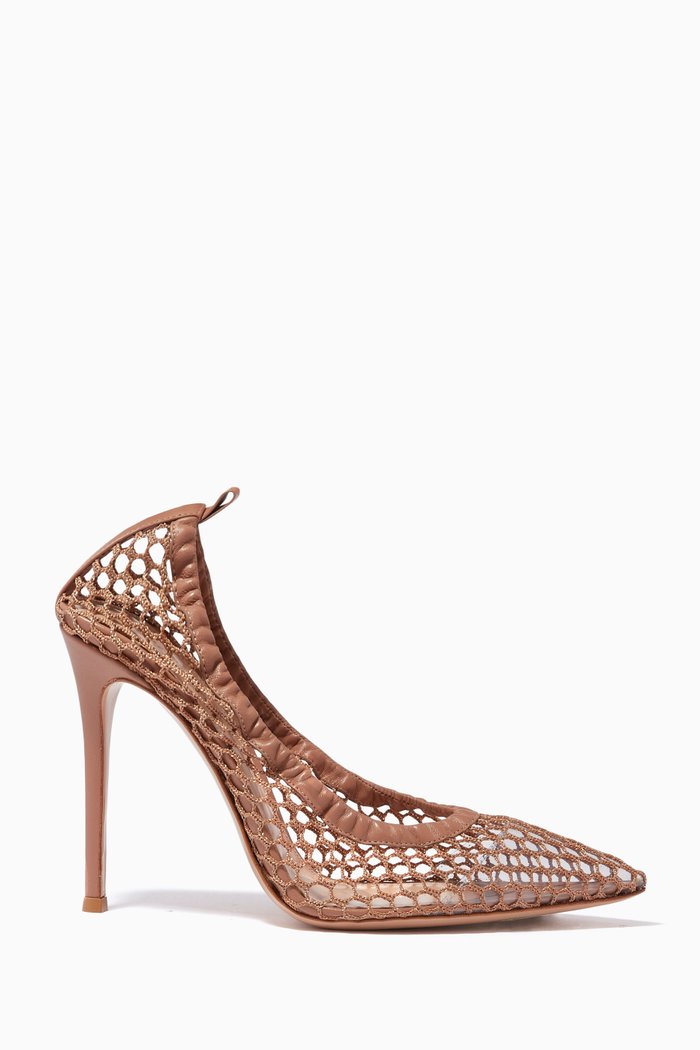 

Honeycomb 105 Pumps in Fishnet Mesh, Neutral