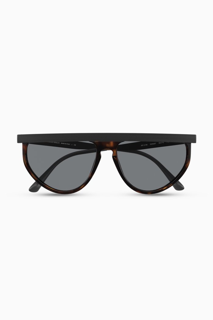

D-Shape Sunglasses in Havana Acetate, Black