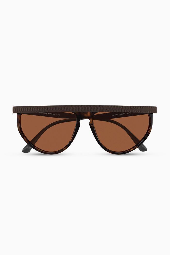 

D-Shape Sunglasses in Havana Acetate, Brown