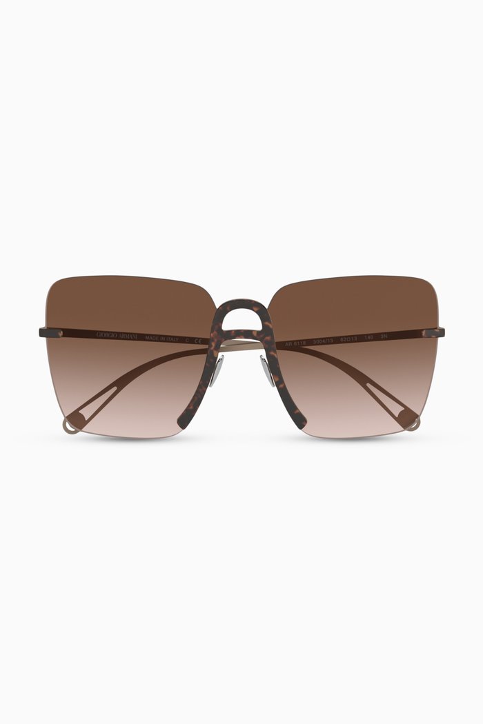 

Square Frame Sunglasses in Metal, Rose gold