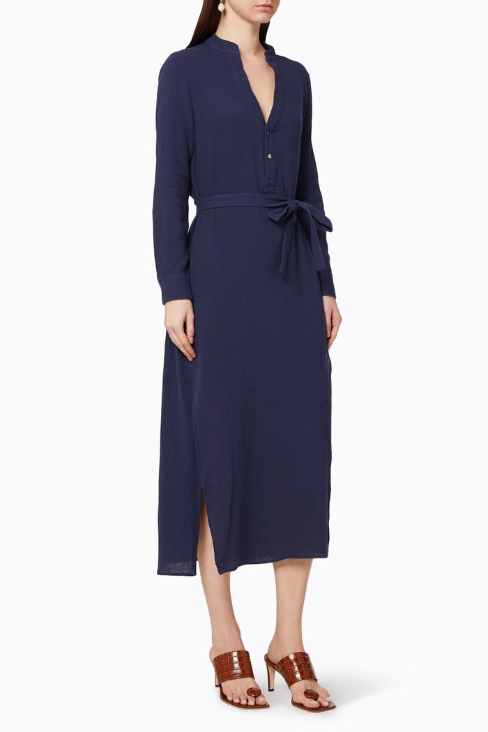

Frieda Cotton Shirt Dress, Blue