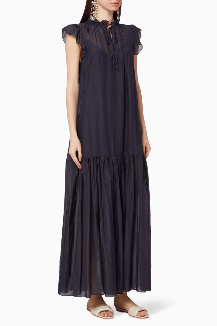 Alessia Silk Dress, Blue