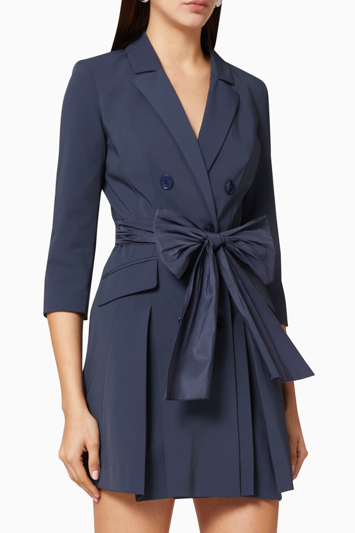 

Maxi Bow Crêpe Pencil Dress, Blue