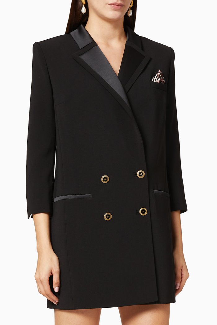 

Crêpe Blazer Dress, Black
