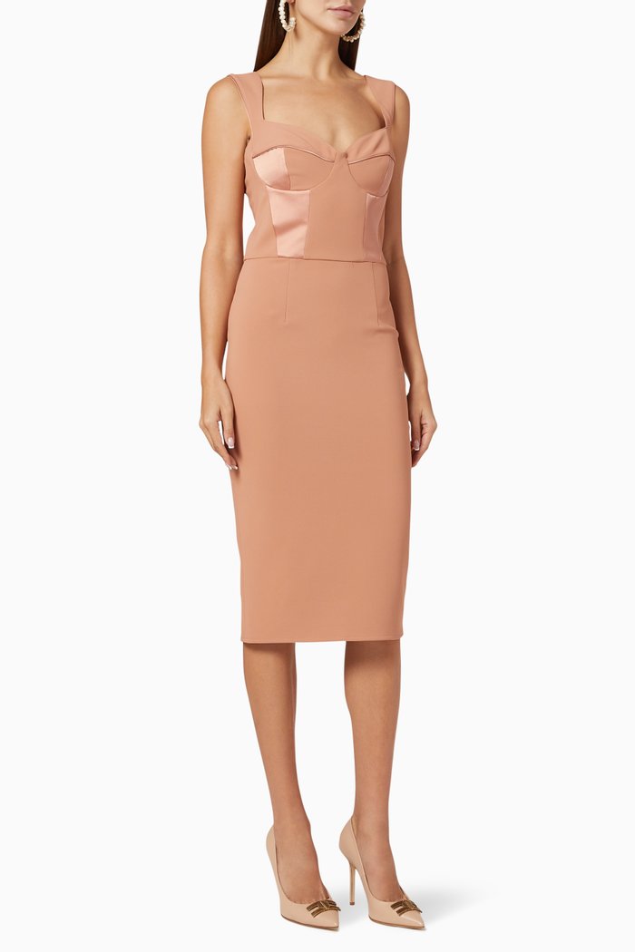 

Crêpe Midi Sheath Dress, Rose gold