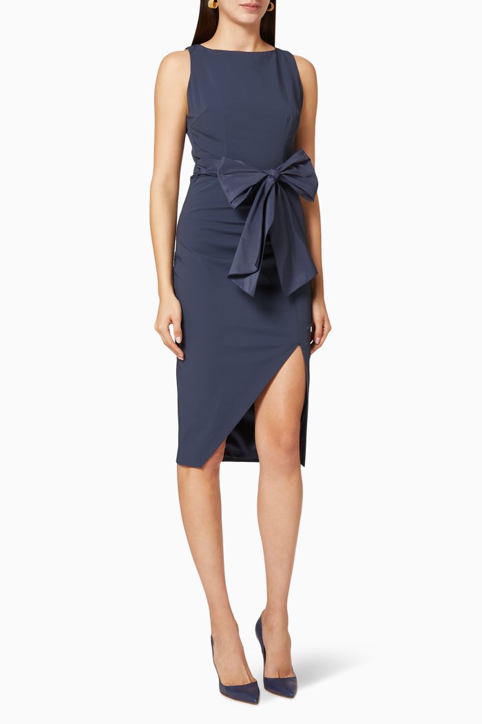 

Maxi Bow Blazer Dress, Blue