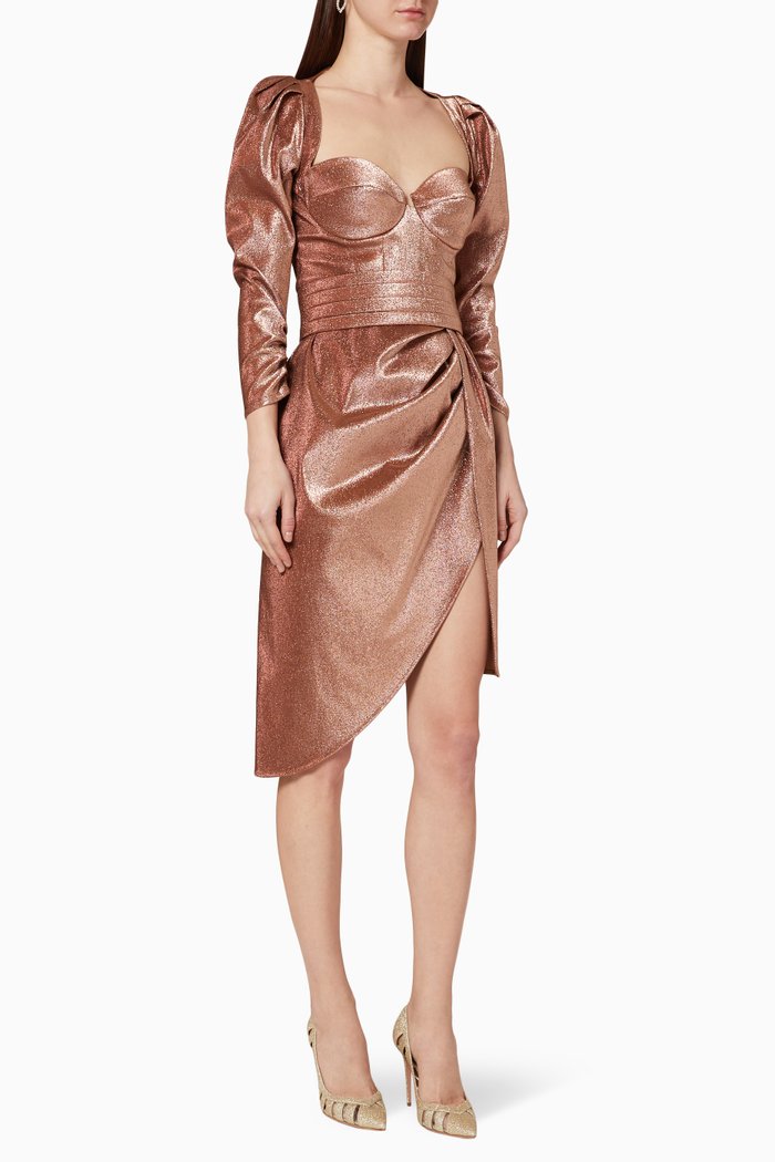 

Lurex Mini Dress, Neutral
