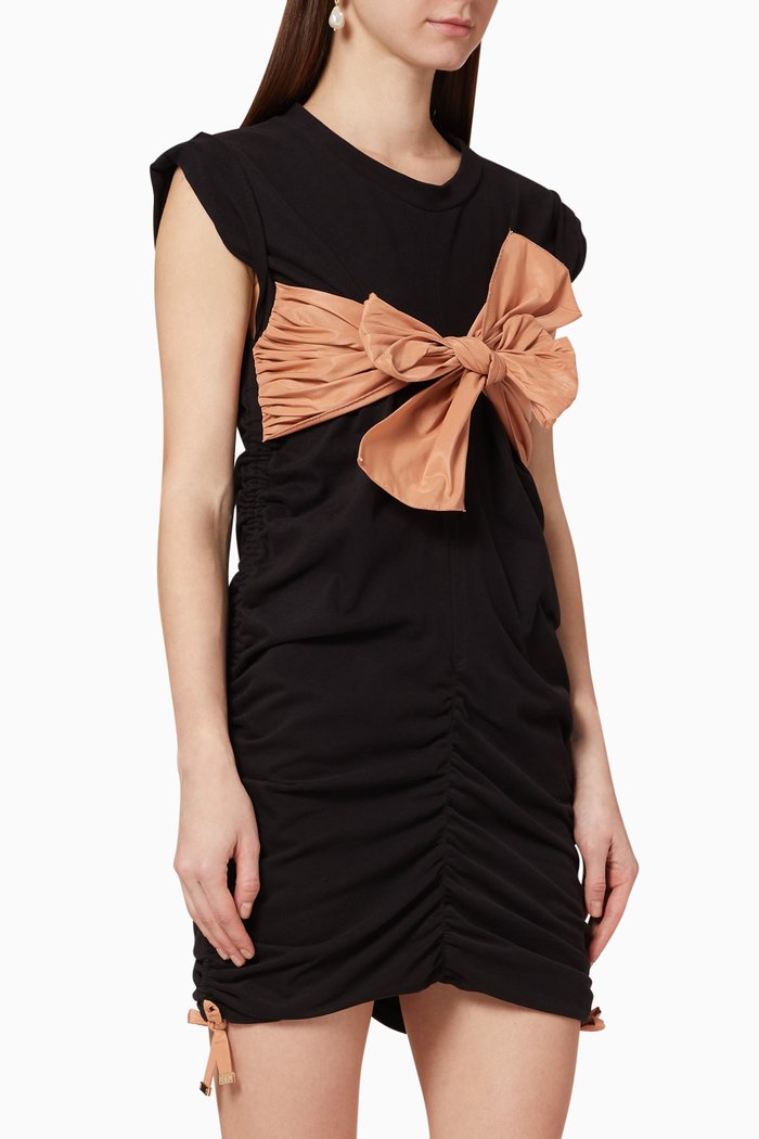 

Maxi Bow Cotton Dress, Black