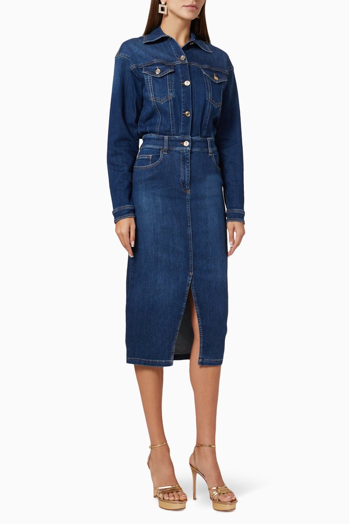 

Denim Midi Dress, Blue