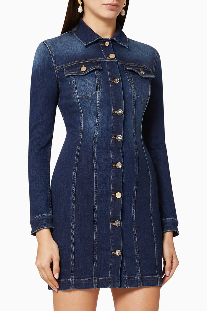 

Slim Fit Denim Dress, Blue