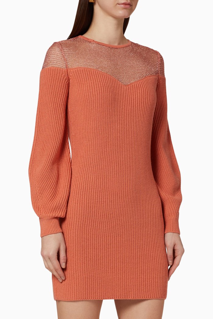 

Wool-Acrylic Knit Dress, Pink