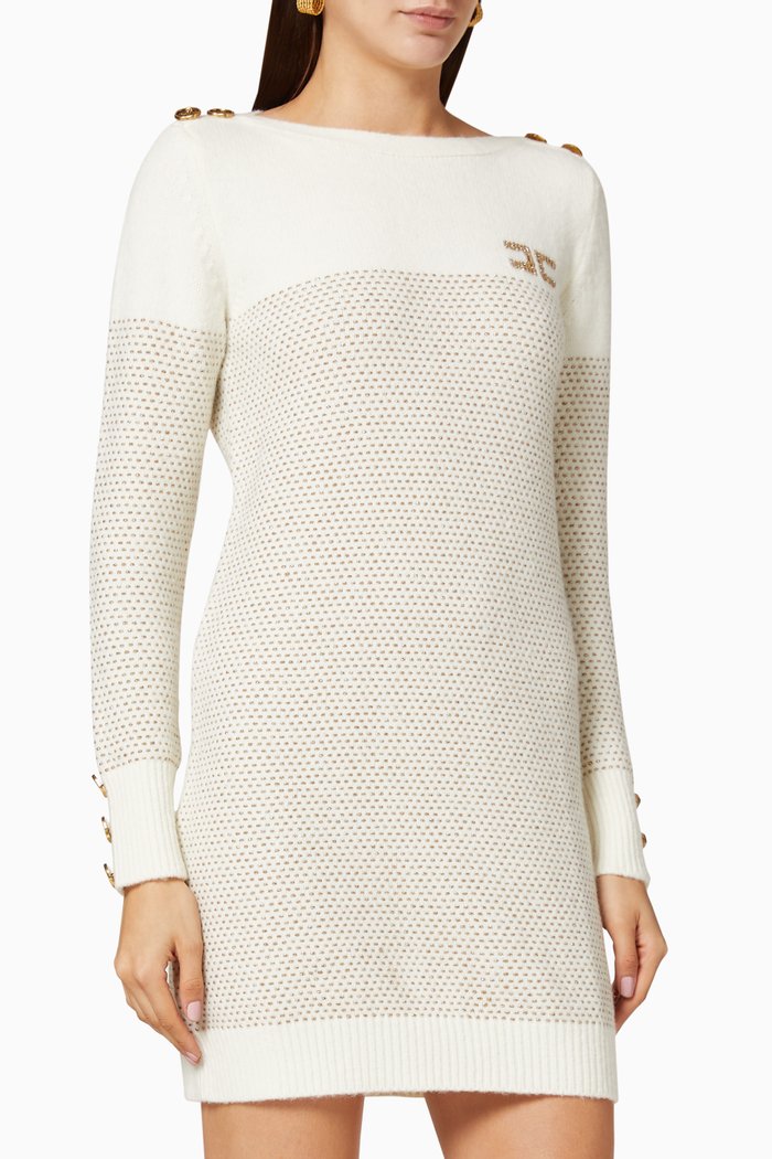 

Lurex Knit Mini Dress, White