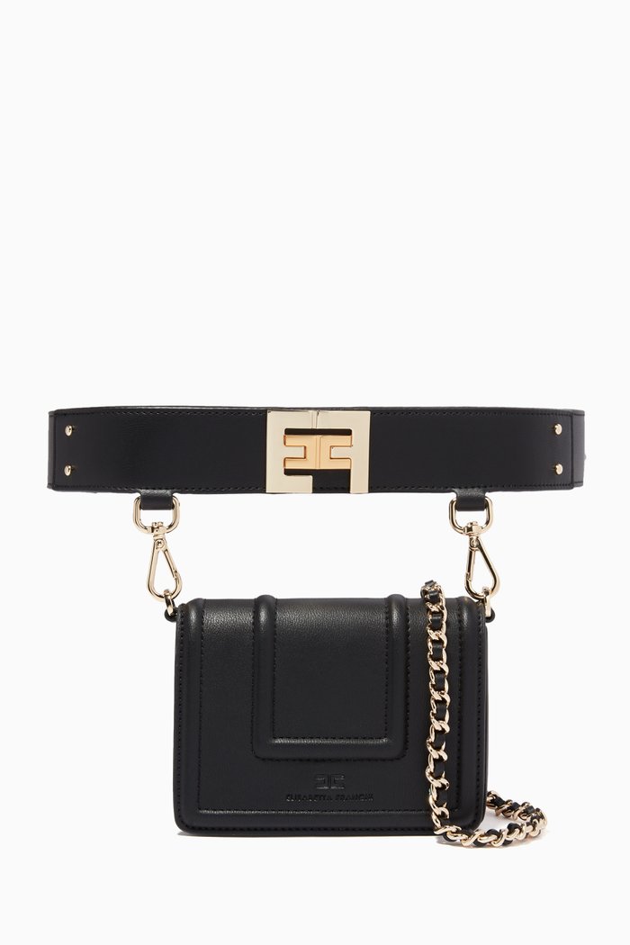 

Detachable Belt Bag in Faux Leather, Black