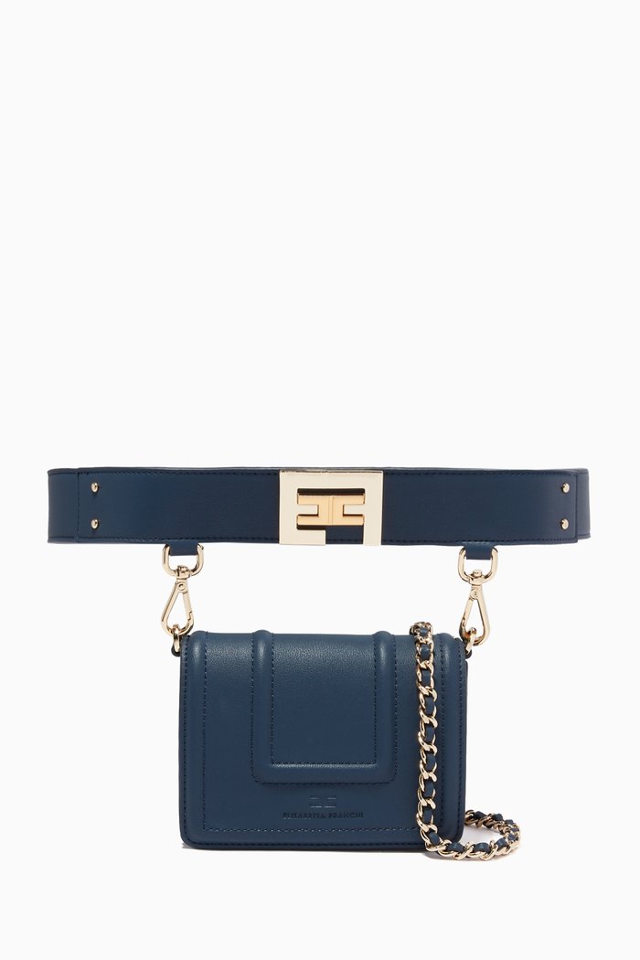 

Detachable Belt Bag in Faux Leather, Blue