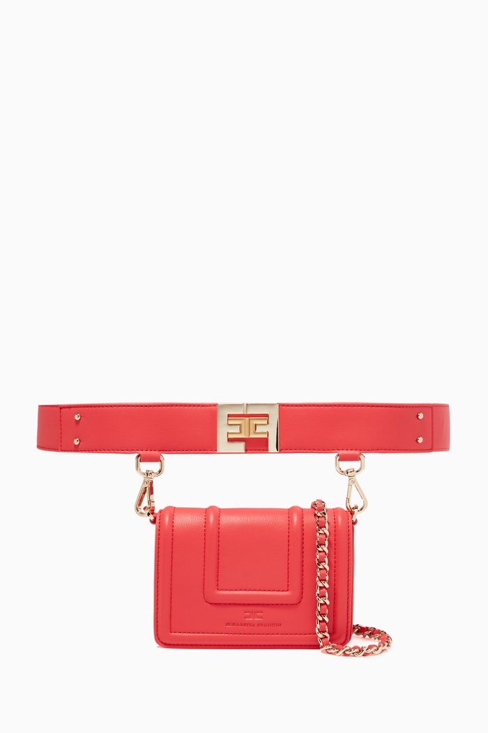 

Detachable Belt Bag in Faux Leather, Red