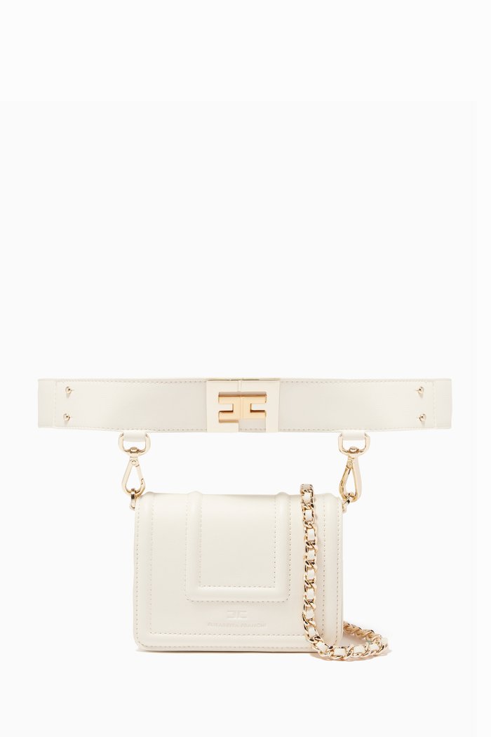 

Detachable Belt Bag in Faux Leather, White