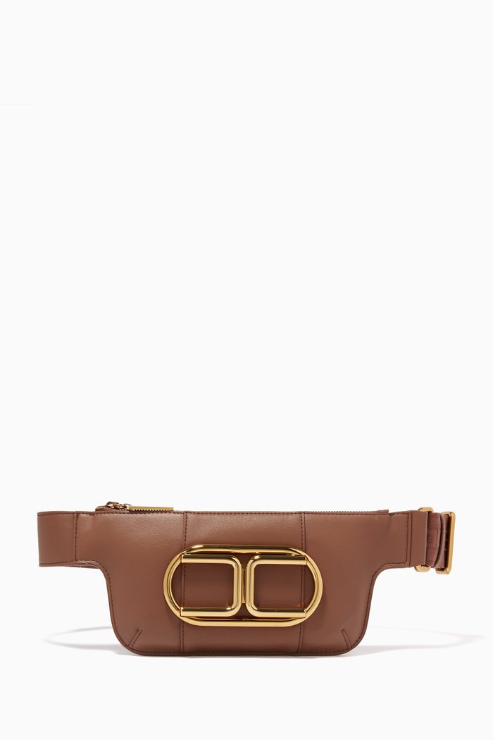 Belt Bag in Faux Leather, Brown