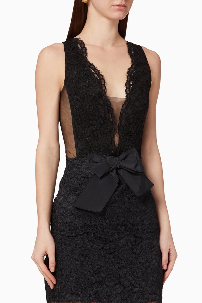 

Rebrodé Lace Bodysuit, Black