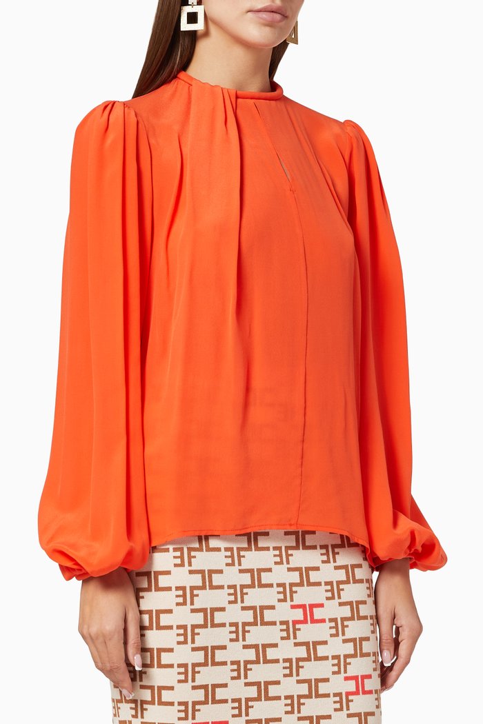

Draped Silk Blouse, Red