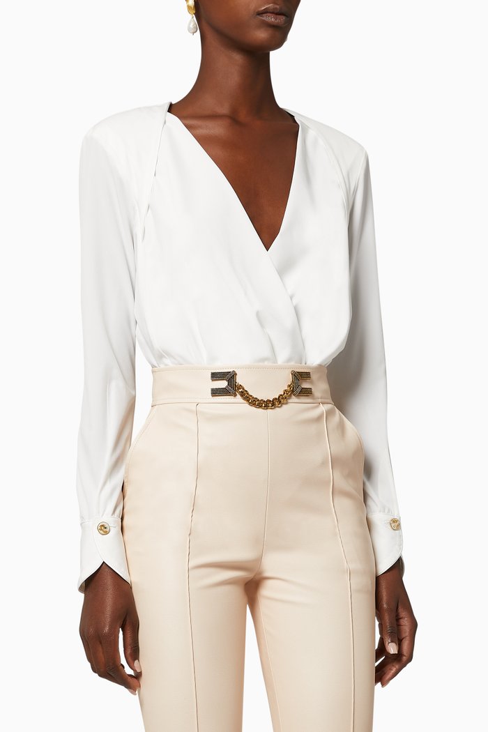 

Bi-Elastic Wrap Bodysuit, Neutral