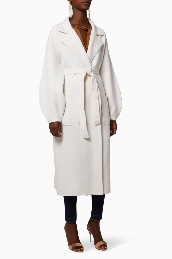 

Boiled Wool Cashmere Coat, White