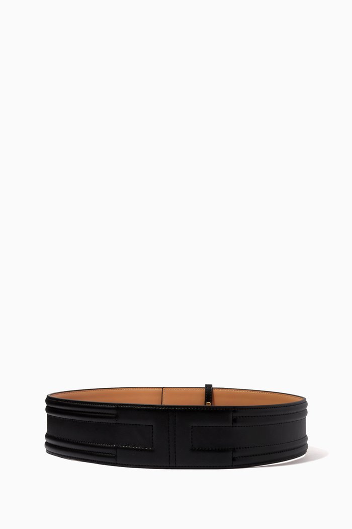 

Logo Belt in Faux Leather, Black