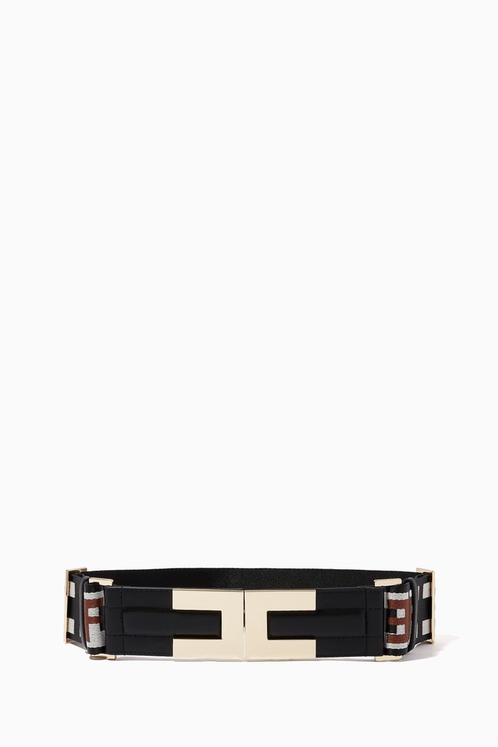 

Logo Belt in Jacquard Logo, Black