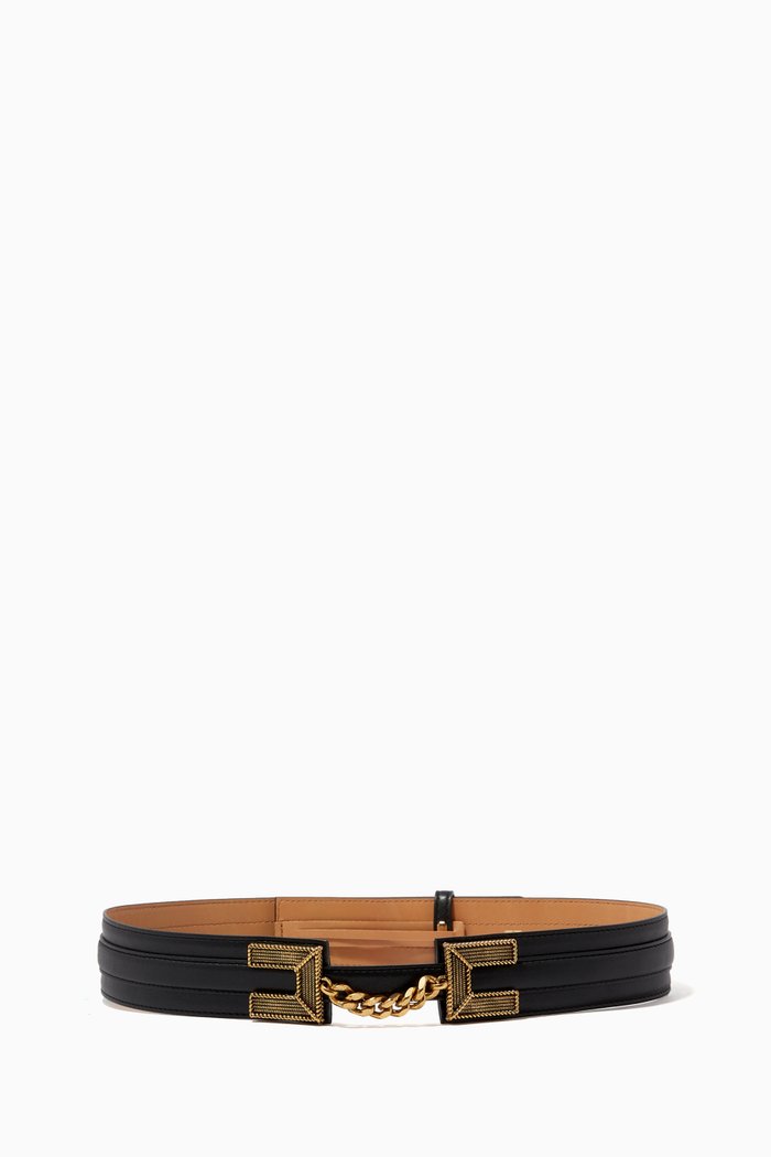 

Logo Belt in Faux Leather, Black