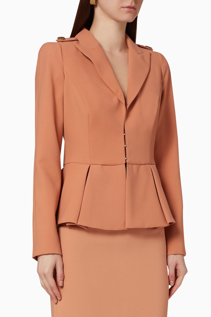 

Crêpe Peplum Jacket, Rose gold