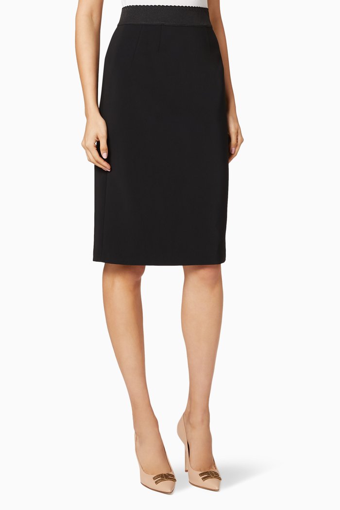 

Crêpe Midi Skirt, Black