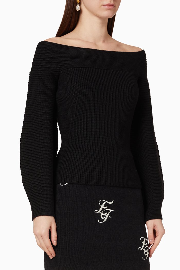 

Wool Acrylic Knit Jumper, Black