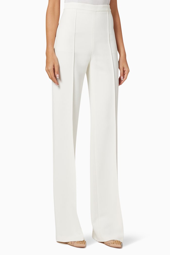 

High Waist Stretch Viscose Pants, Neutral