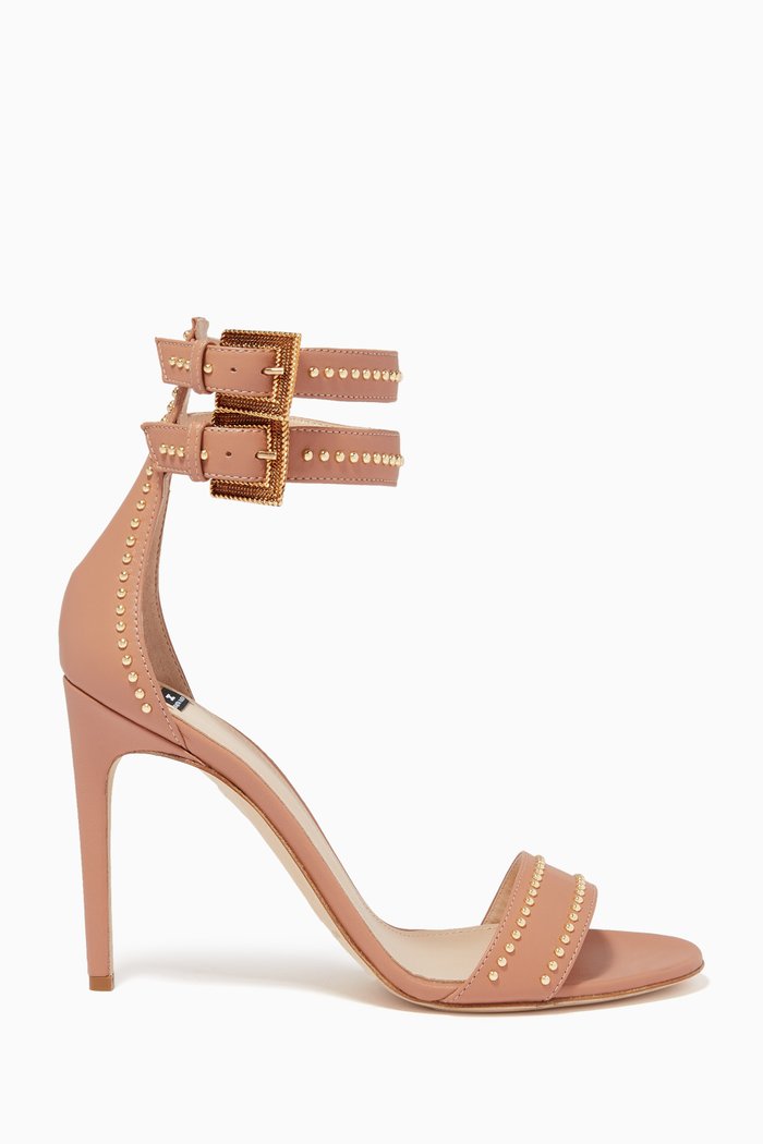 

Studded Sandals in Nappa Leather, Rose gold