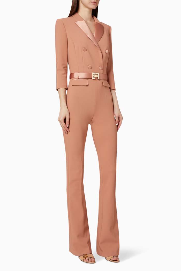 

Tuxedo Crêpe Jumpsuit, Rose gold
