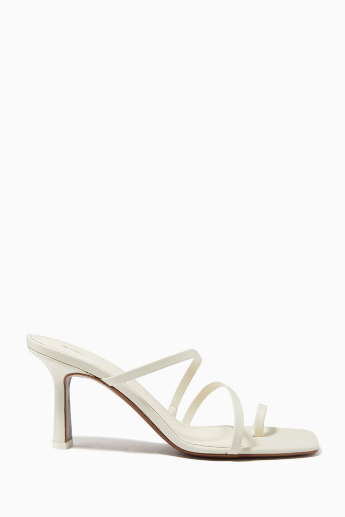 

Venus 80 Mule Sandals in Leather, White