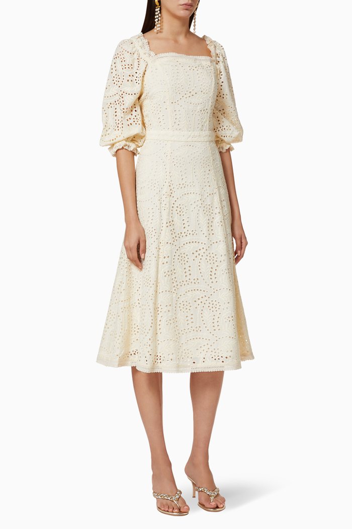 

Georgia Broderie Anglaise Dress, Neutral