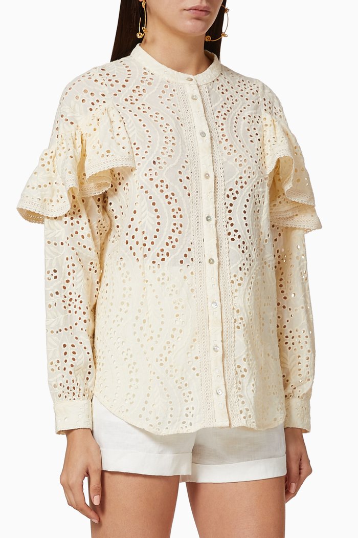 

Georgia Broderie Anglaise Blouse, Neutral