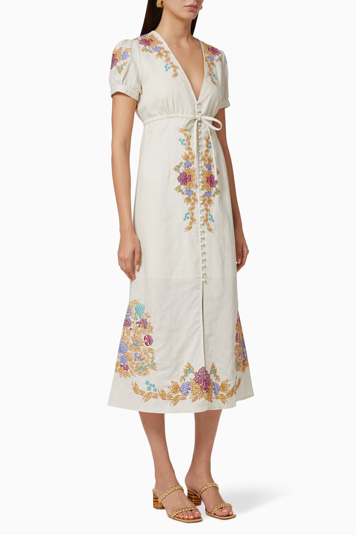 

Aurelia Linen Midi Dress, White