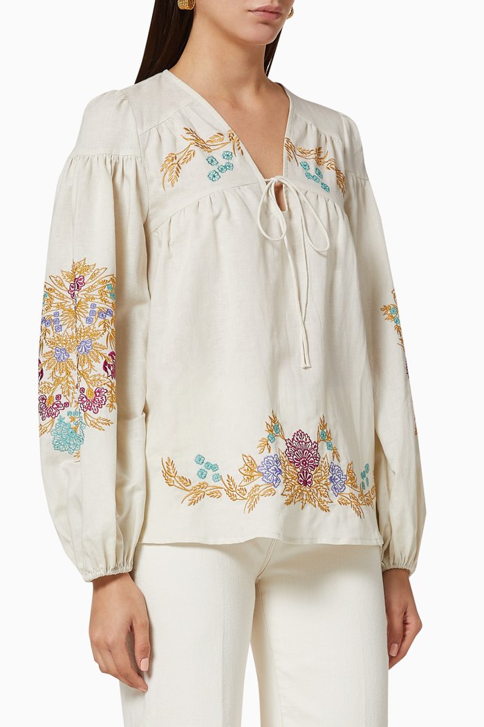 

Aurelia Linen Blouse, White
