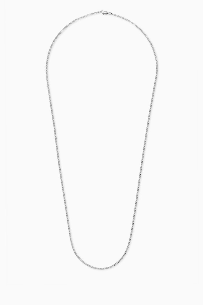 

Cuban Chain Necklace in Sterling Silver, 2mm
