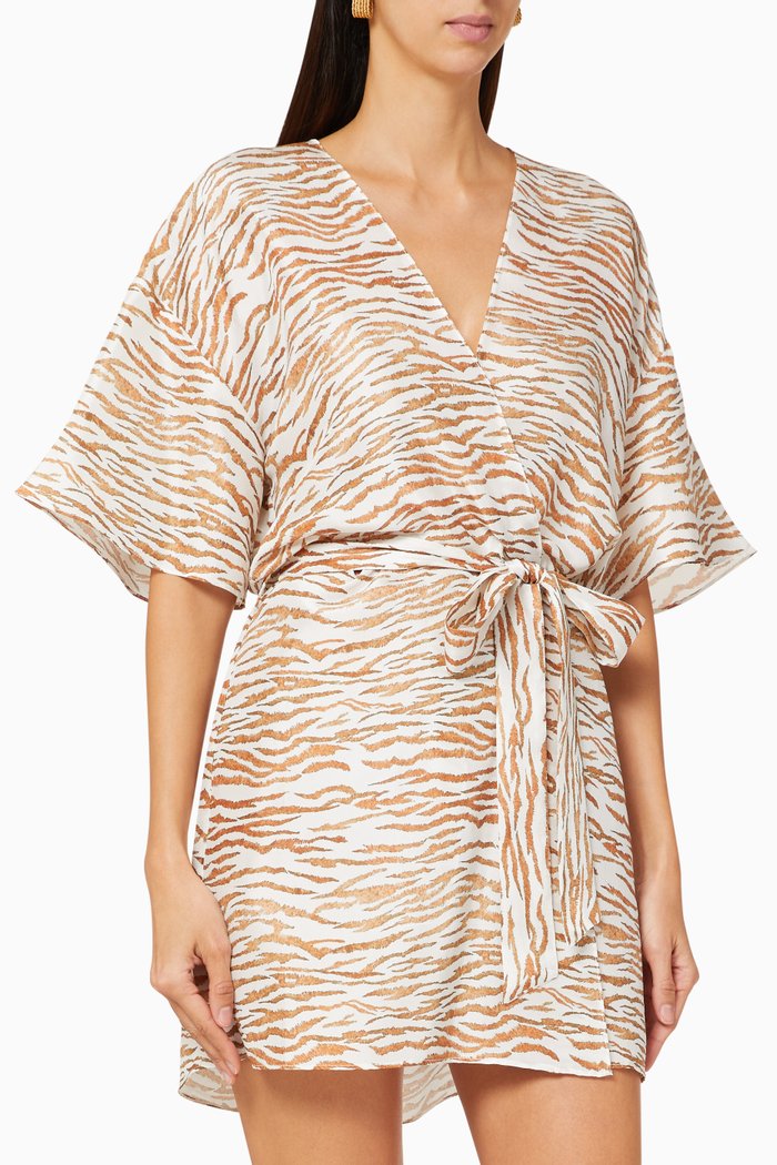 

Spirit Animal Silk Beach Robe, Multicolour