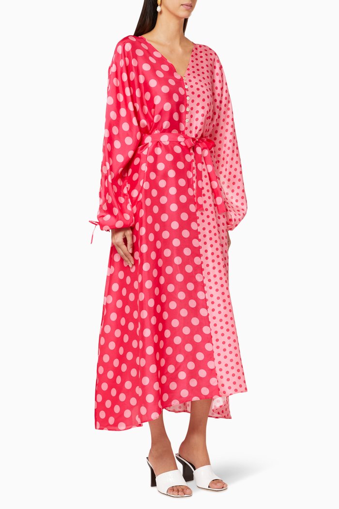 

Smile Silk Kaftan, Pink