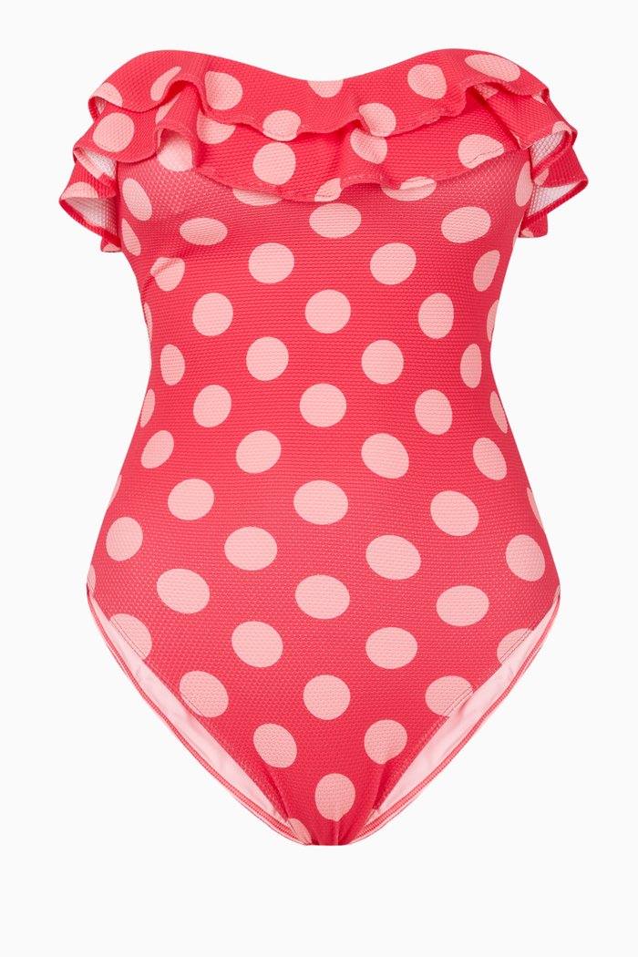 Ruffle One-Piece Swimsuit, Pink