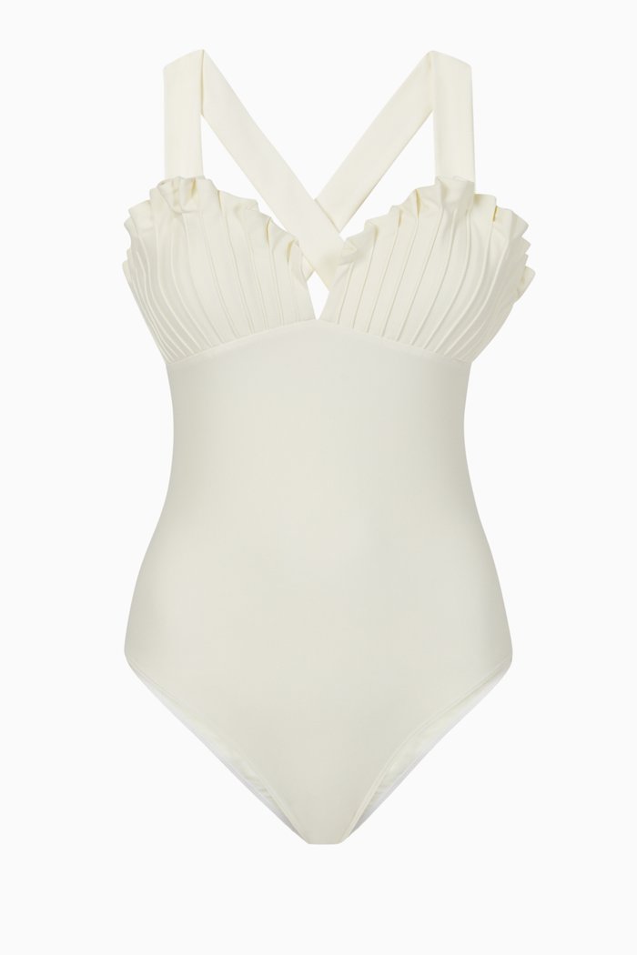 

Shell One-Piece Swimsuit, White