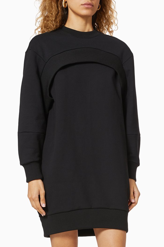 

McQueen Sweatshirt Dress in Cotton Jersey, Black