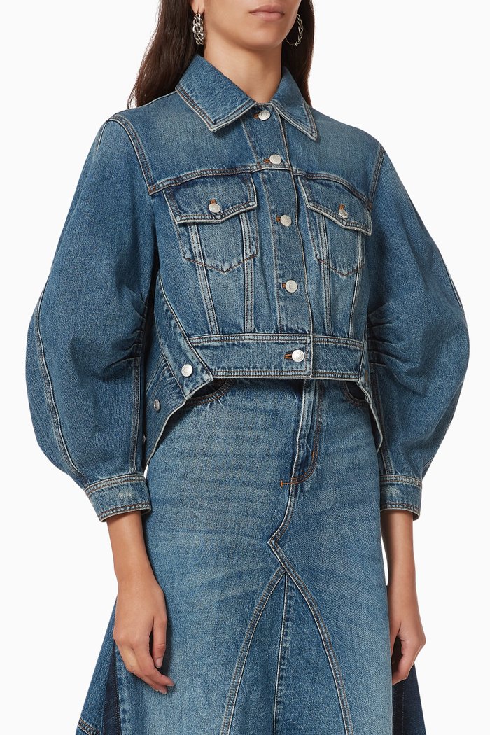 

Cocoon Sleeve Jacket in Denim, Blue