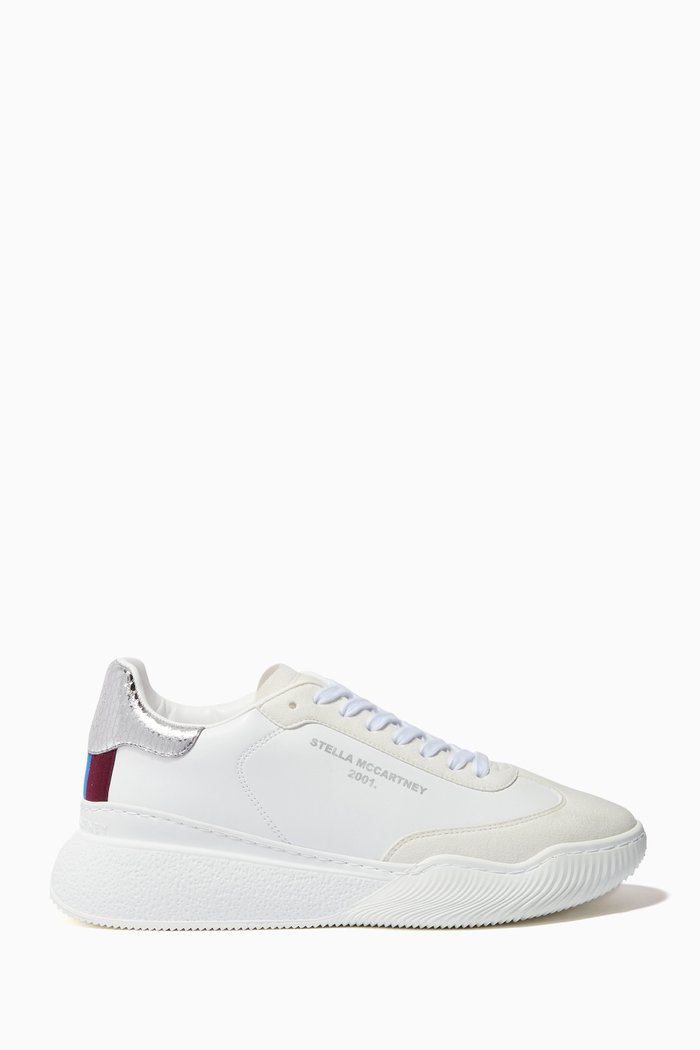 

Loop Lace-up Sneakers in Faux Leather, White