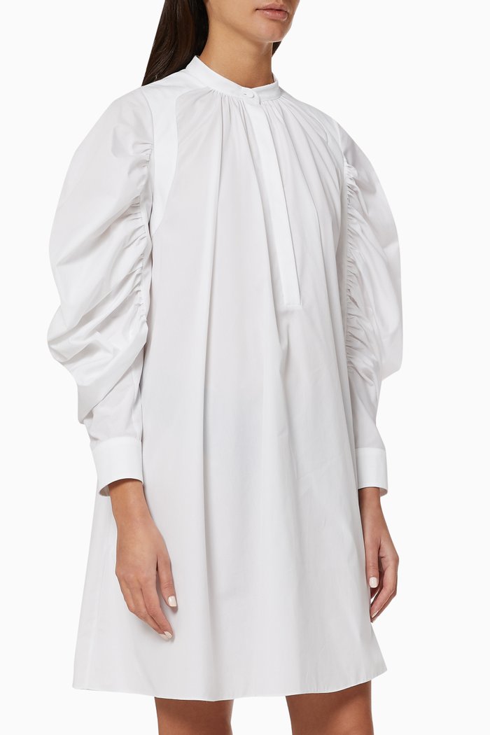 

Harness Mini Dress in Cotton Poplin, White