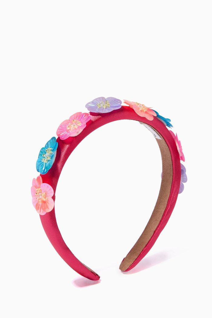 

Hairband with Floral Appliqué, Pink