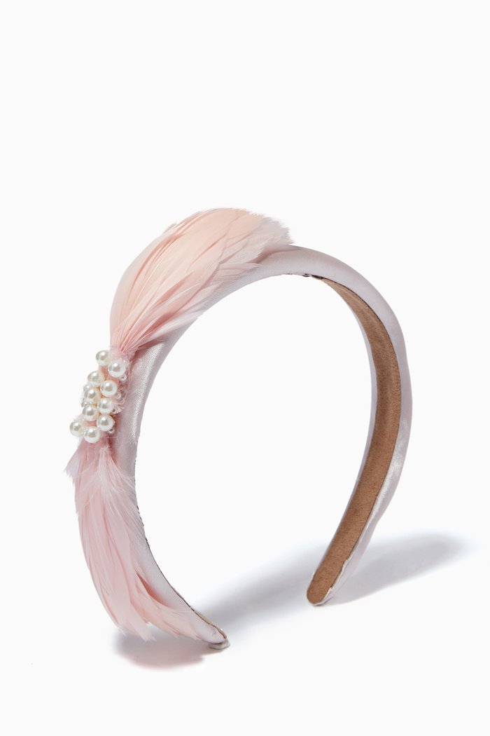 

Feather & Pearl Hairband, Pink